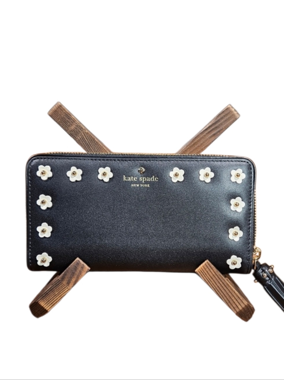 Kate Spade Floral Applique Crescent Street Lacey Continental Wallet NWT